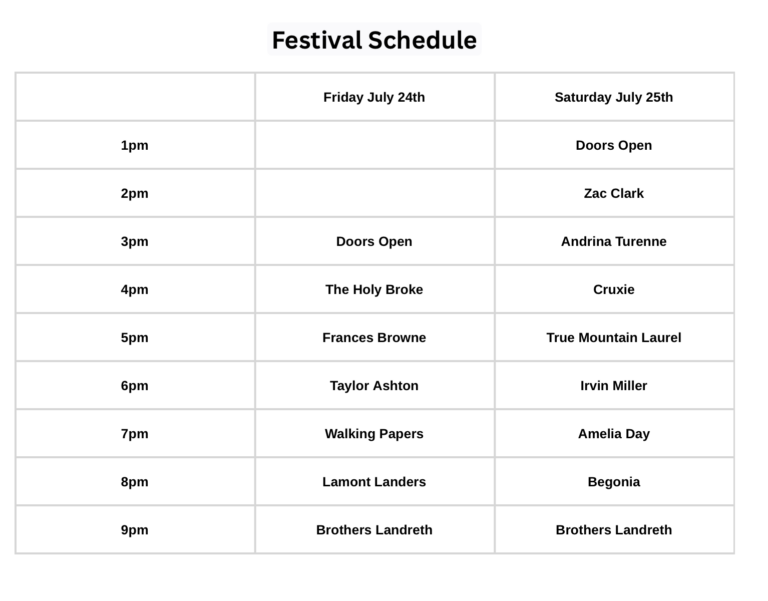 BellTower Music Festival at Zephryr lodge music lineup 768x601