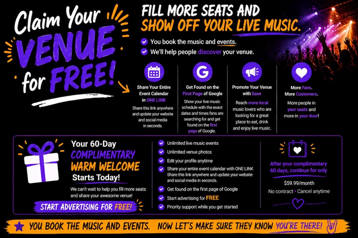Find live music near me claim your venue